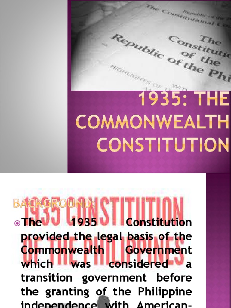 1935 commonwealth constitution essay