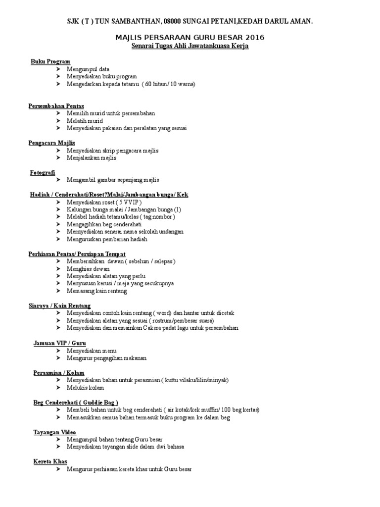 Senarai Tugas Pdf