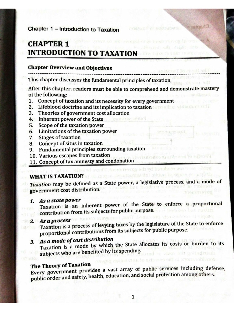 Chapter 1 Taxation Banggawan PDF