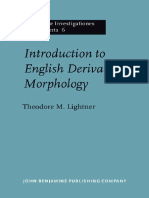 (Linguisticae Investigationes. Supplementa - 6.) Theodore M. Lightner - Introduction To English Derivational Morphology-John Benjamins