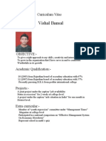 Vishal Bansal CV