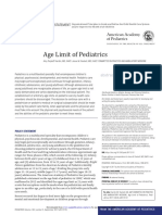 Age Limit of Pediatrics: Policy Statement