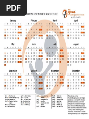 Texas Expanded Standard Possession Calendar 2023 Texas Spo 2020 Calendar | Pdf