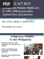 Key Features of IPRA Law Explained | PDF | Ownership | Property