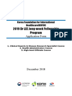 KOFIH 2019 Dr LEE Jong-wook Fellowship Program Application