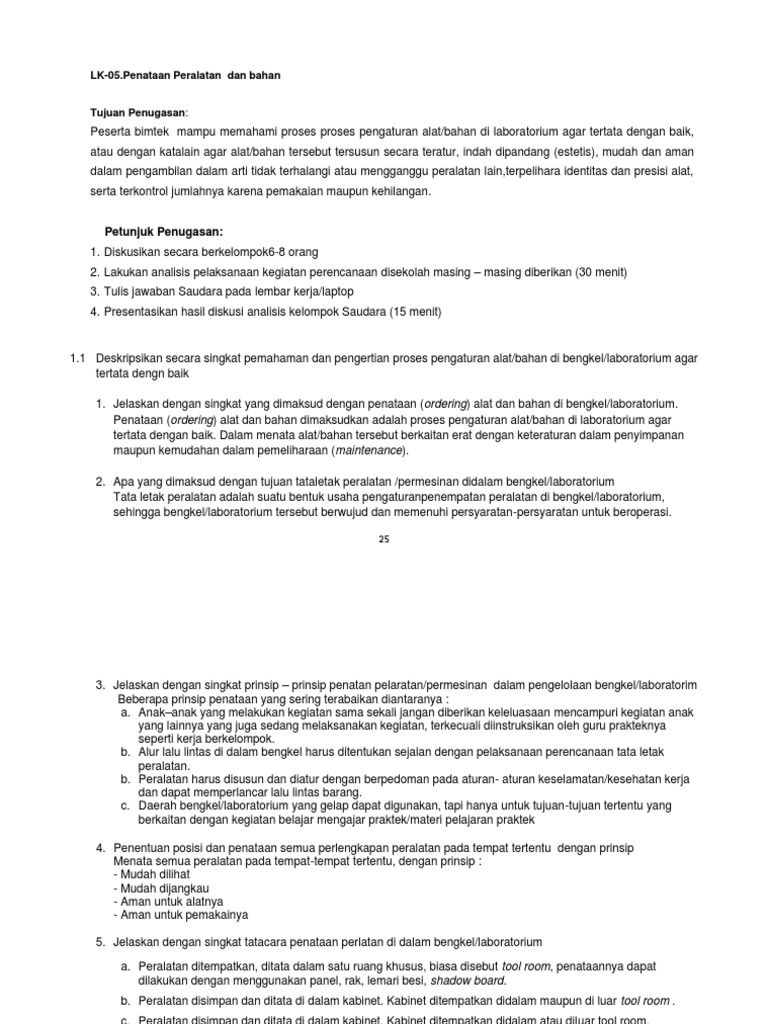 Lk 05 Penataan Peralatan Pdf