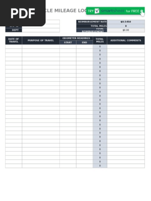 business mileage log