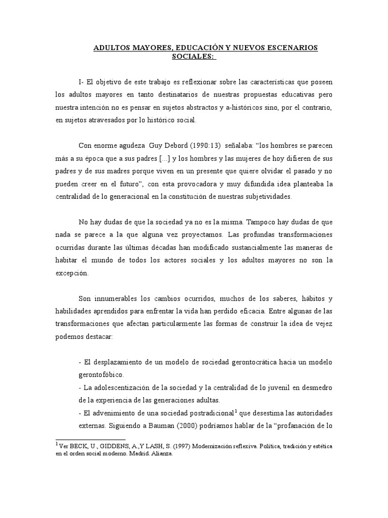 Educación y Adultos Mayores en Cambio Social | PDF | Adultos | Vejez