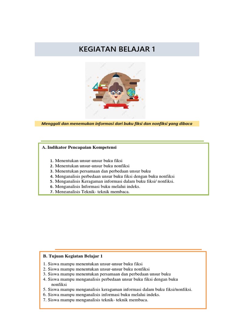 Bahan Ajar Materi Buku Fiksi Dan Nonfiksi Docx