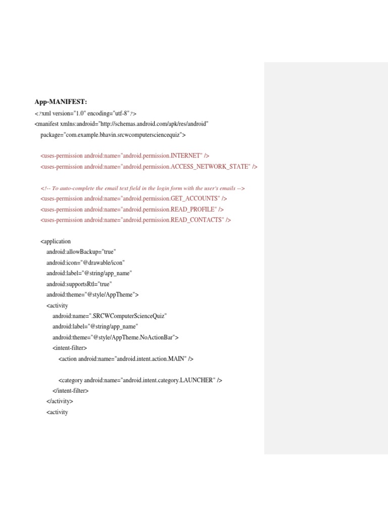 App Manifest | PDF | Integer (Computer Science) | Computer Data
