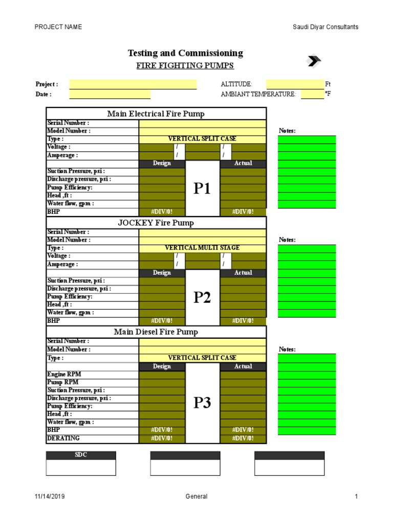 Testing and Commissioning Report for Fire Fighting Pumps at Khorais ...