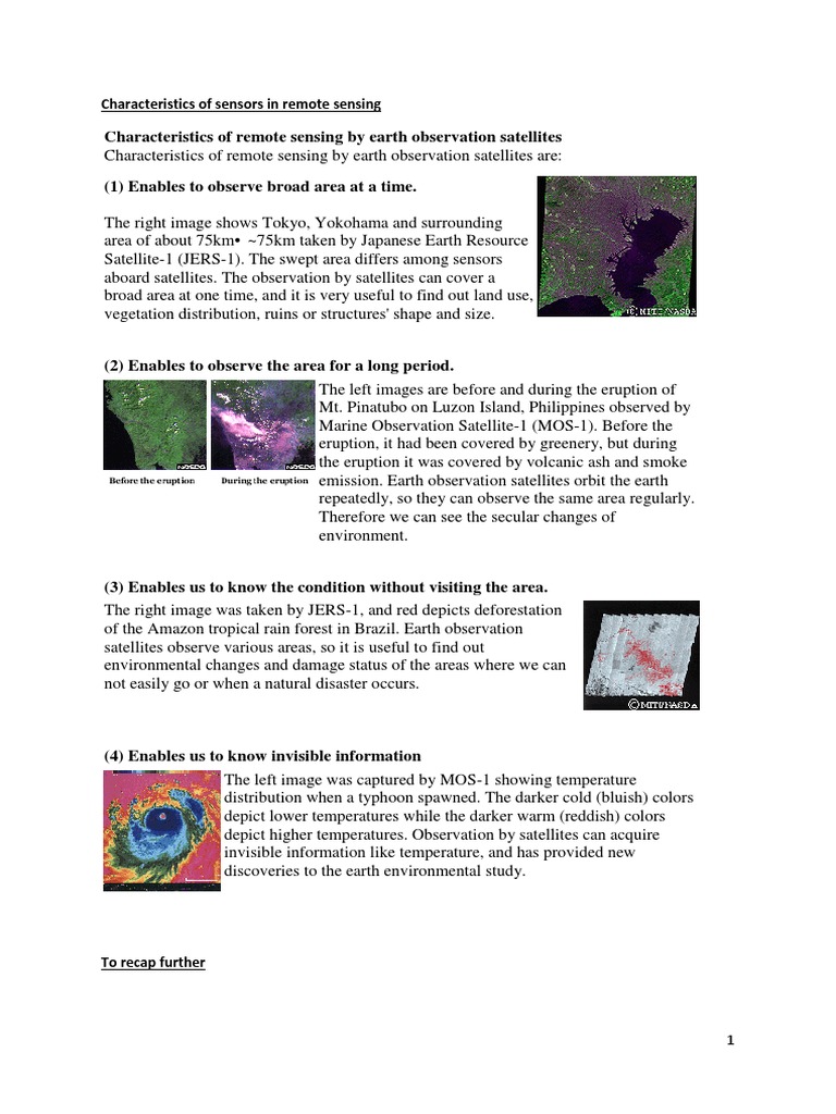 Remote Sensing Sensor Characteristics | PDF | Electromagnetic Spectrum ...