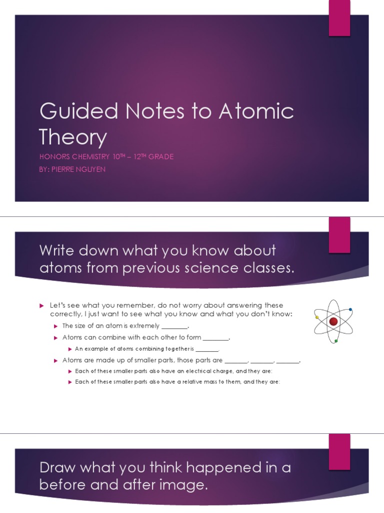 Atomic Structure Guided Notes | PDF
