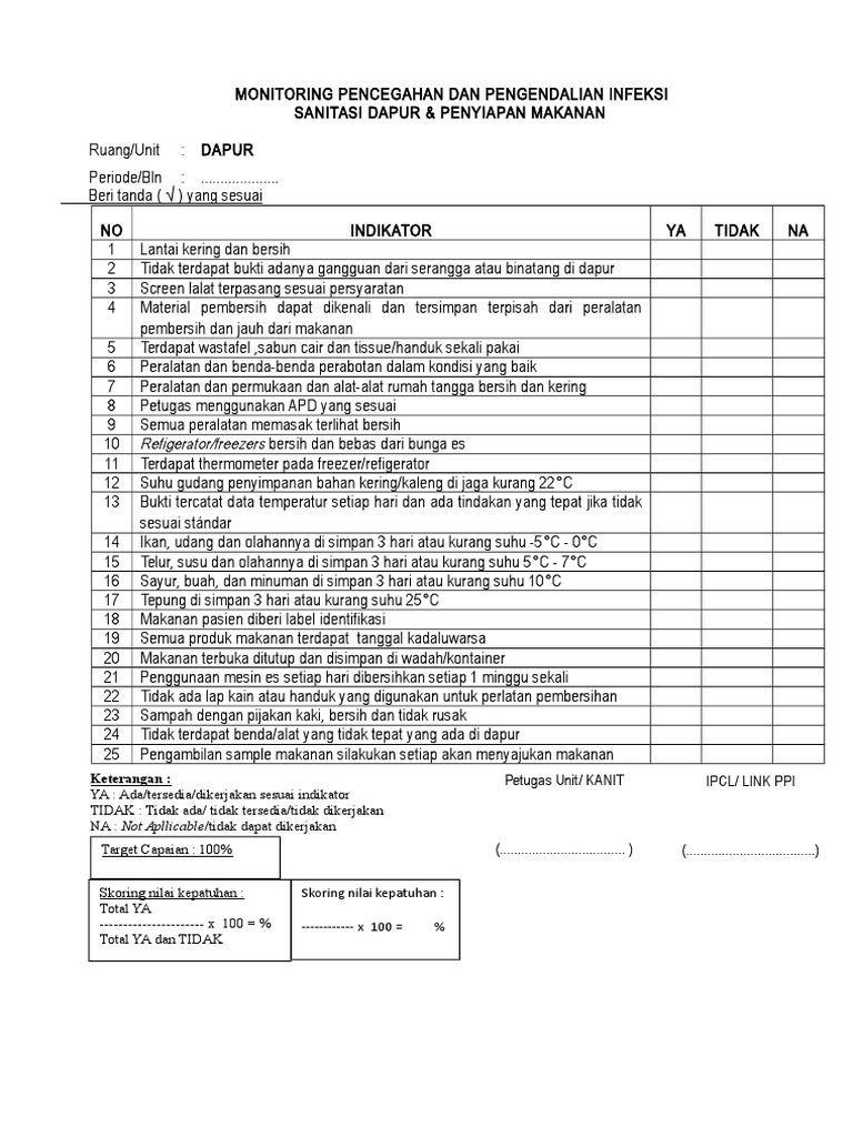 Format Monitoring Dapur Kirim | PDF