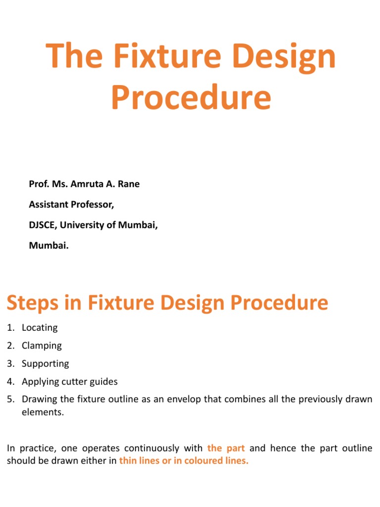 Fixture Design Procedure Guide | PDF | Force | Rotation