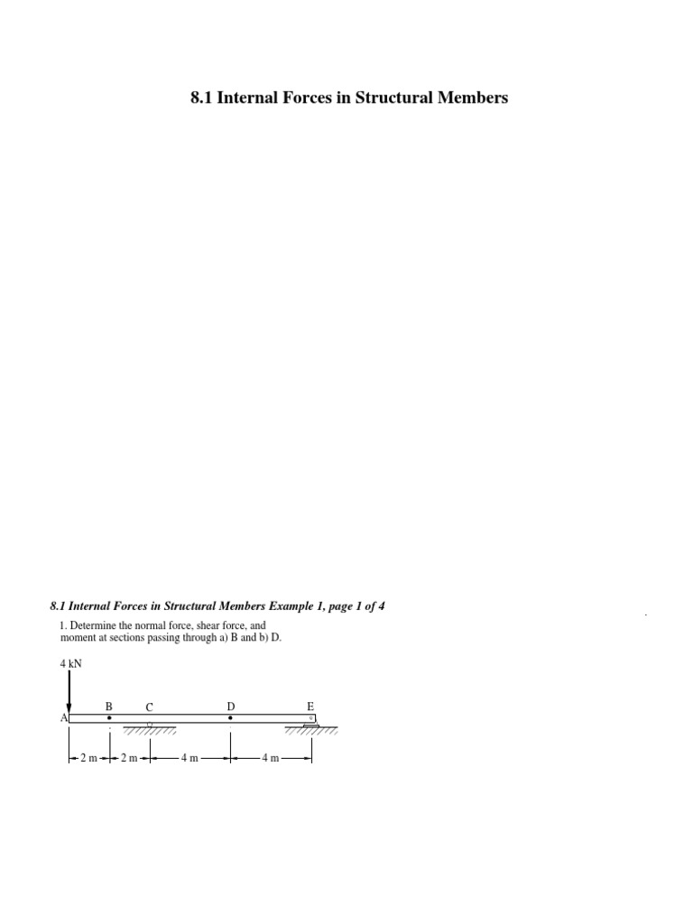 Internal Forces In Structural Members Pdf Beam Structure Force