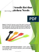 Cooking Utensils List That Every Kitchen Needs