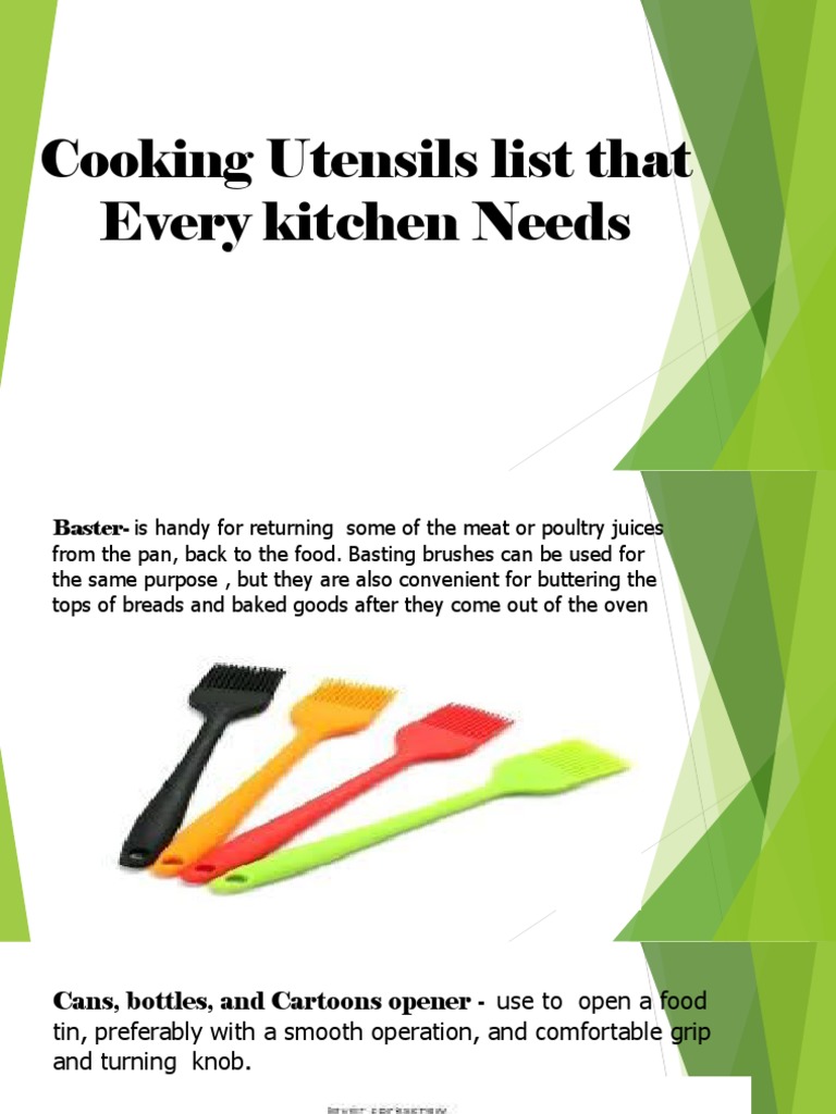 Cooking Utensils List That Every Kitchen Needs PDF Home Cooking