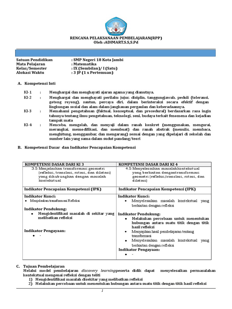 Contoh Soal Rotasi Smp Kelas 9 Soal Kelasmu