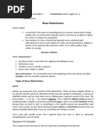 Noun Determiners: Discussant: Camposano, Rhodalyn P Year&Section: BSED-English 1st - A