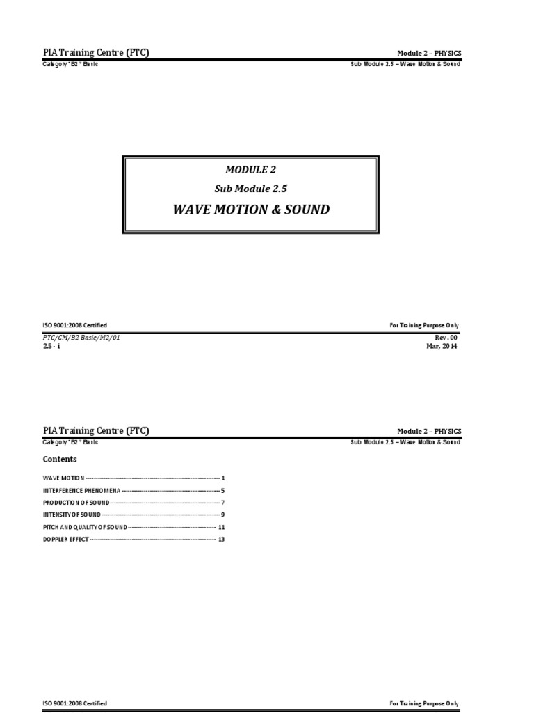 Pia B2 Module 2 Physics Submodule 2 5 Wave Motion And Sound Final