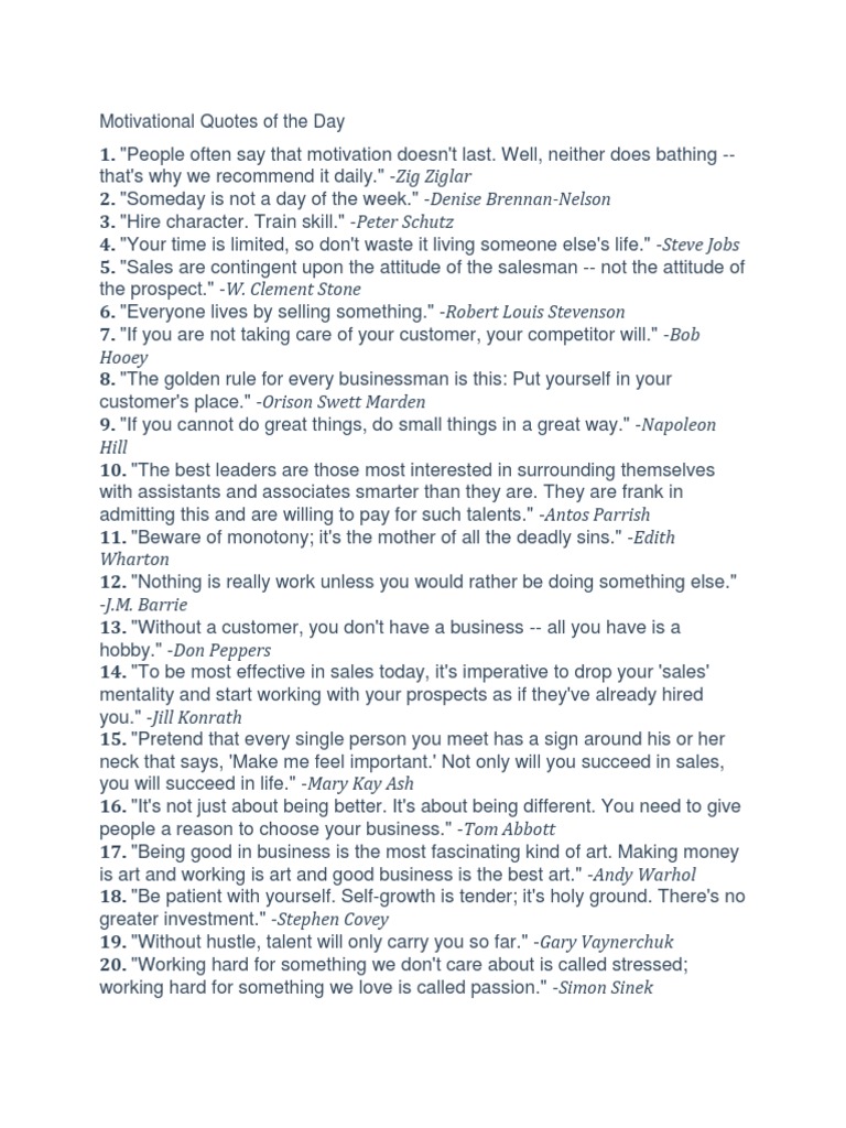Motivational Quotes of The Day | PDF