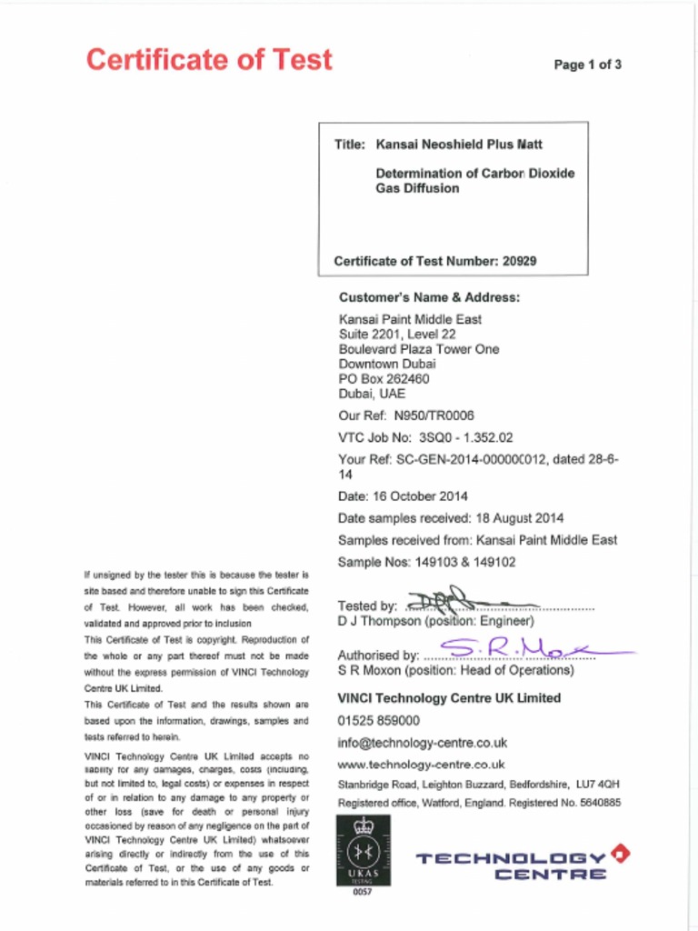 CoT .. Certificate PDF