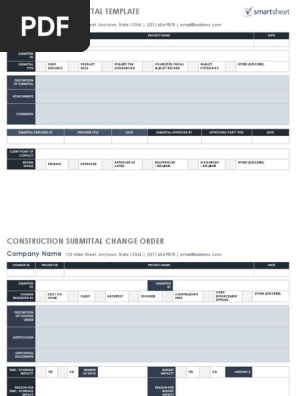 Construction Submittal Template