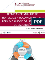 A Técnicas de Análisis de Propuestas y Recomendaciones para Viabilidad de Un Plan de Consultoría Según Especialidad