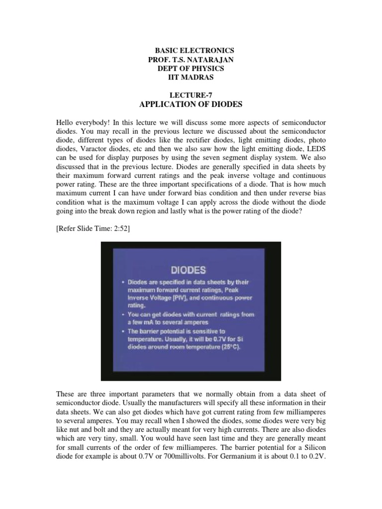 Lec7 PDF | PDF | Rectifier | Diode