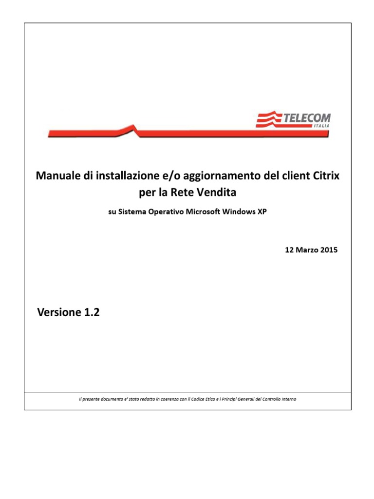 Manuale Citrix Receiver WinXP PDF | PDF
