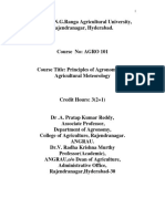 AGRO 101 Principles of Agronomy - Acharya NG Ranga Agricultural PDF