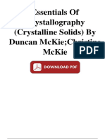 Essentials of Crystallography (Crystalline Solids) by Duncan Mckie Christine Mckie