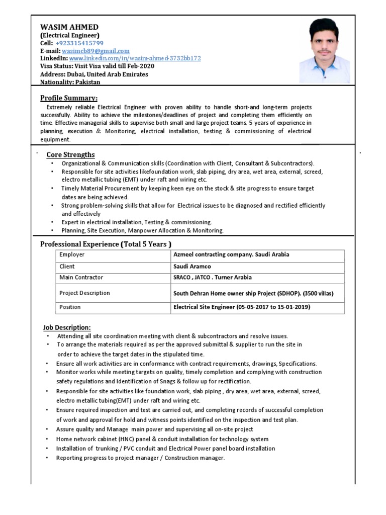 electrical site engineer