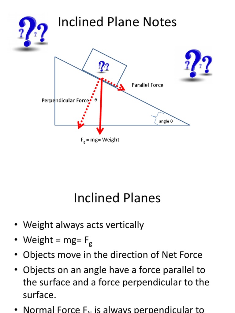 Inclined Planes And Forces Notes Pdf Force Perpendicular