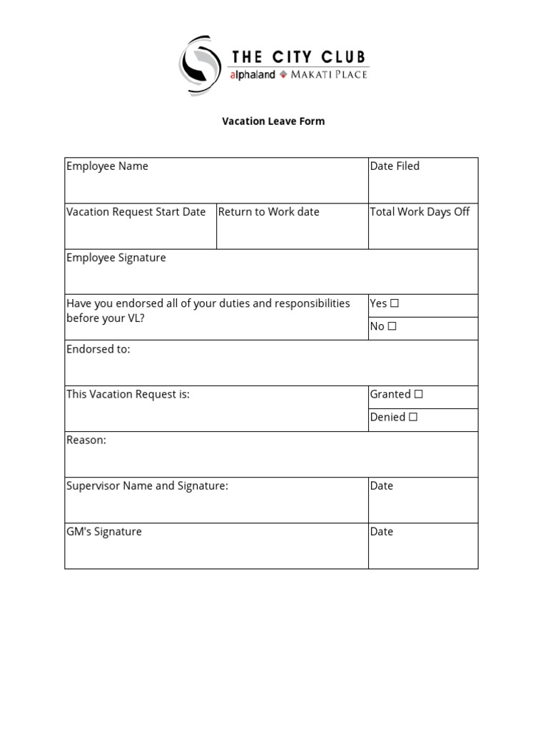 VL Form PDF PDF Government Holiday Or Vacation