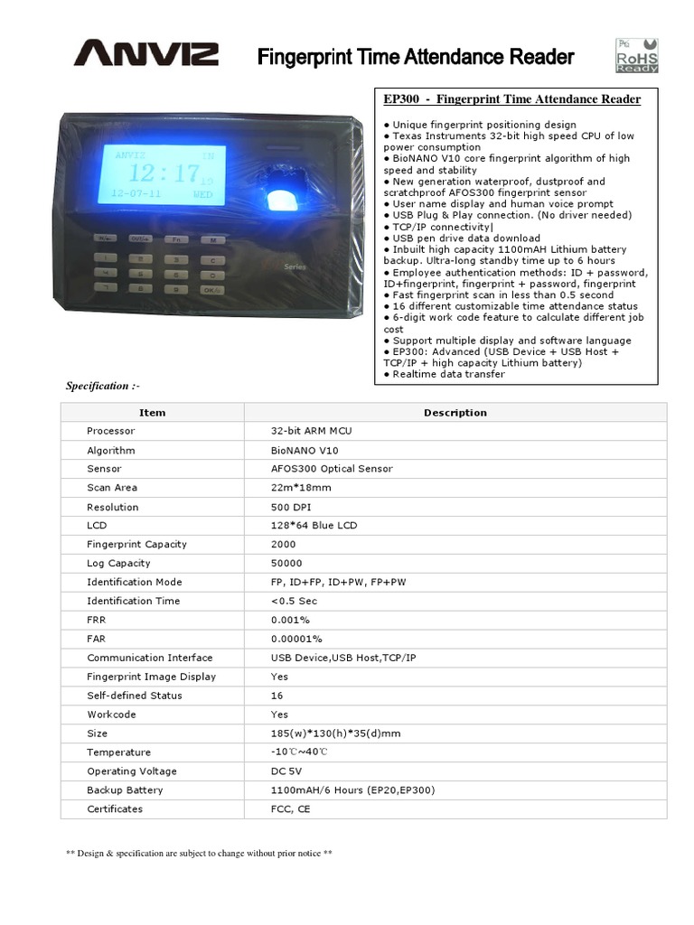 Anviz Ep300 Usb Driver , Back Up de usuarios y registro por USB en ...