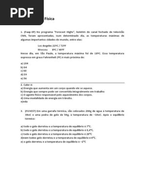 Questoes De Fisica E Matematica Do Simulado I Da Cefc Pdf