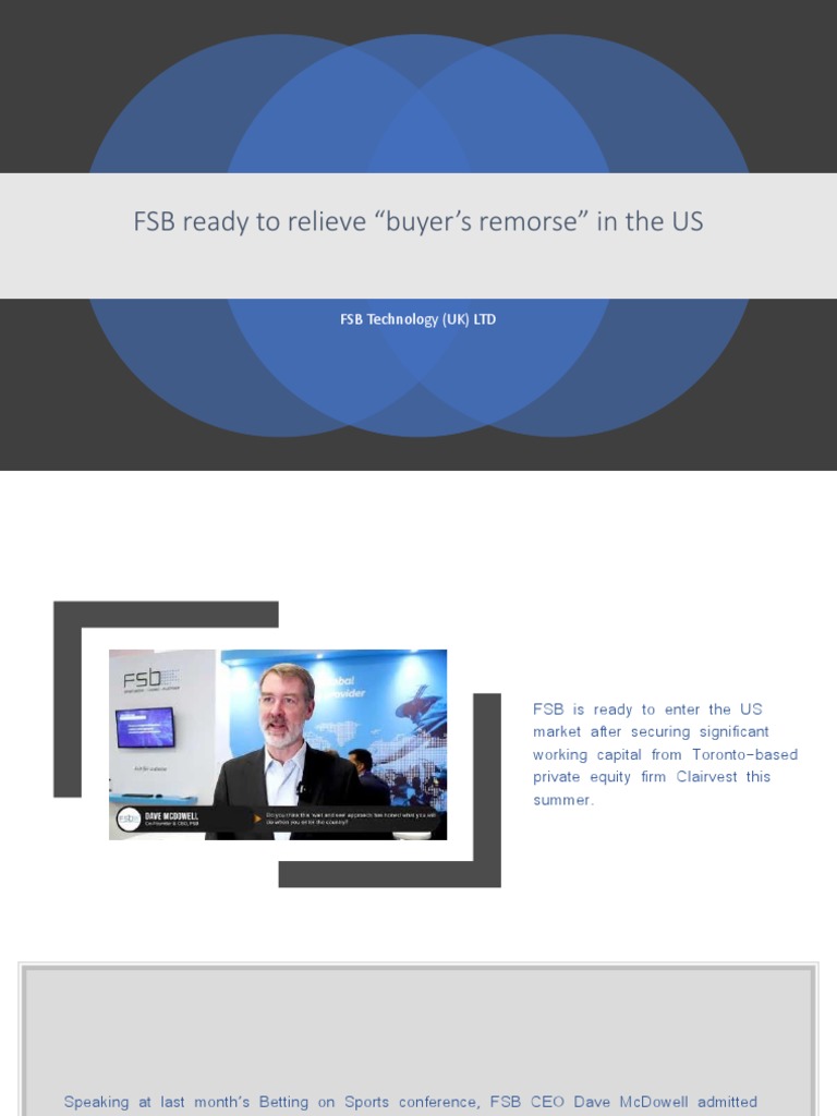 FSB Technology Expands into US Sports Betting | PDF | Private Equity ...