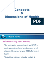 Concepts & Dimensions of Health