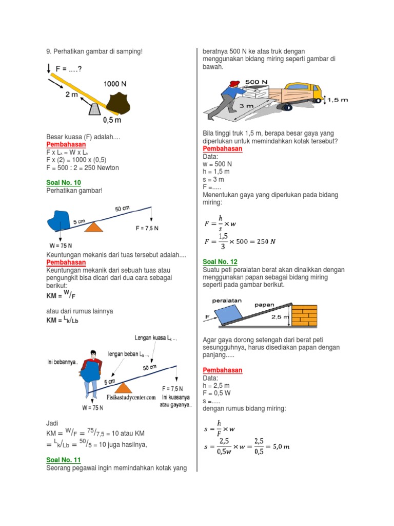 Contoh Soal Dan Pembahasan Pesawat Sederhana | PDF