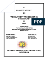 “Recruitment and Selection Procedure” Bhel