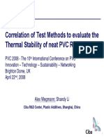 Correlation of Test Methods To Evaluate The Thermal Stability of Neat PVC Resin