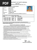 University of North Bengal: Admit Card Semester-Iii Examination Under Cbcs - 2019