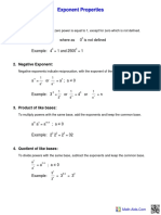 Exponent Properties PDF