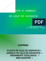 Plante Şi Animale Pe Cale de Dispariţie: Autor: Inst. Petria Dolia Şc. Duiliu Zamfirescu", Focşani