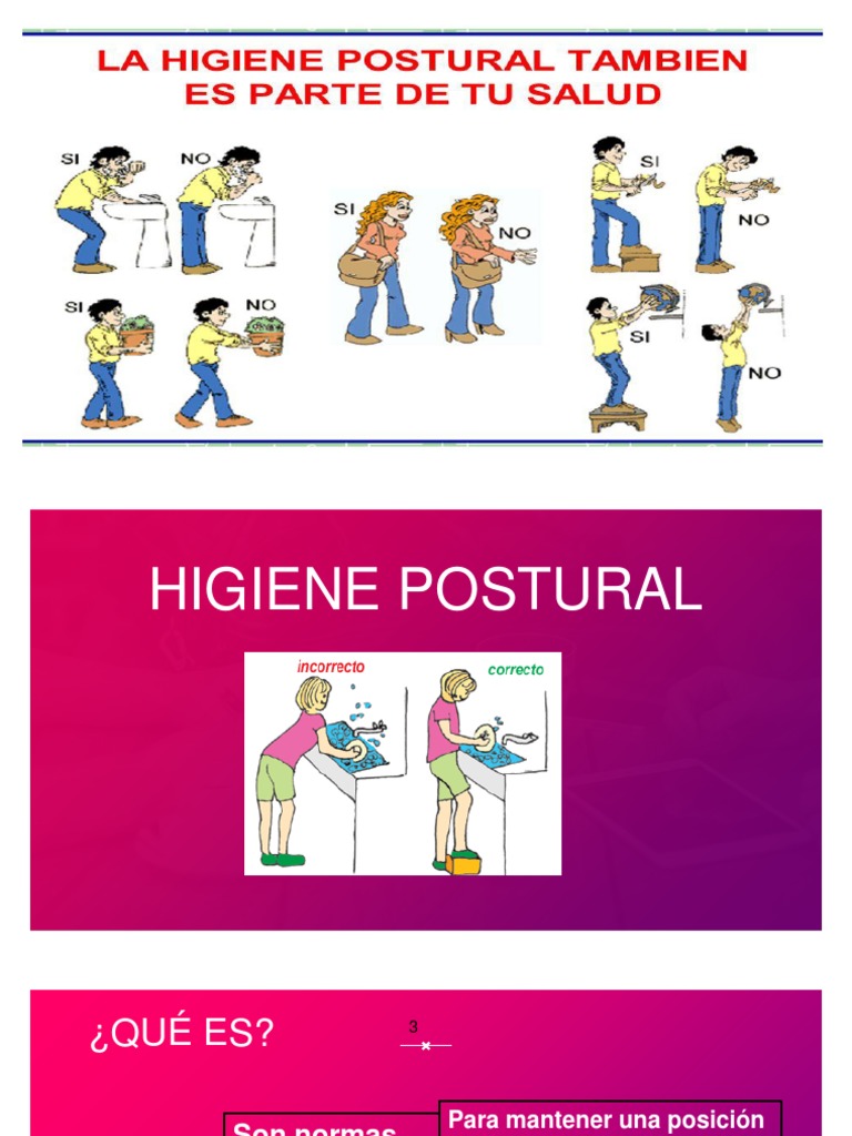 Normas de Higiene Postural y Ejercicios | PDF | Dolor lumbar | La ...