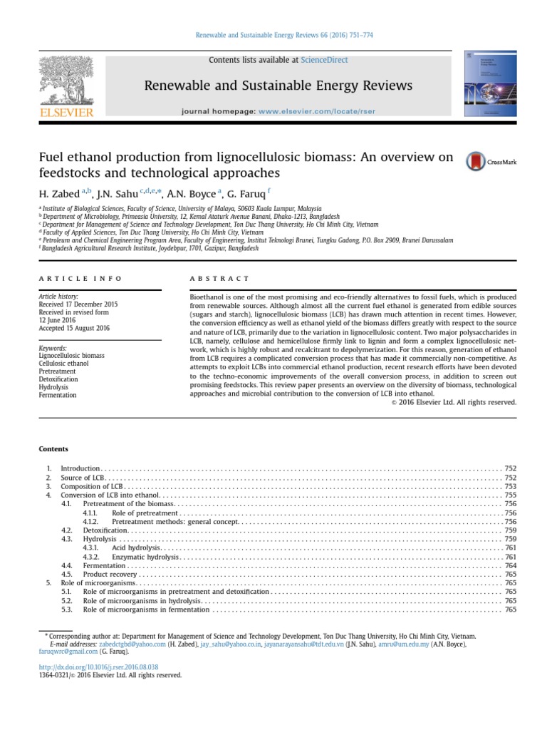 Fuel Ethanol From LB PDF Cellulosic Ethanol Biomass