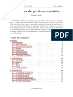 Fonctions de Plusieurs Variables: Table Des Matières