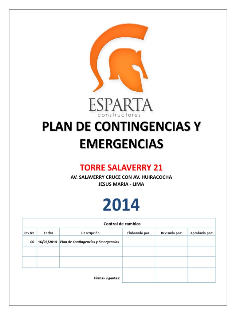 Plan de Contingencias y Emergencias 2014 | PDF | Riesgo | Seguridad y ...